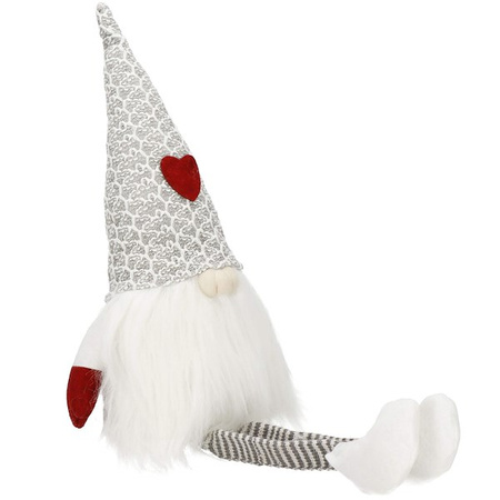 Skrzat 40 cm ozdoba świąteczna, siedzący krasnal świąteczny, gnom