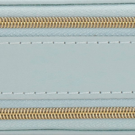 Kufer, szkatułka na biżuterię ekoskóra 11,5x8,5x5,5 cm błękitny z przegródkami