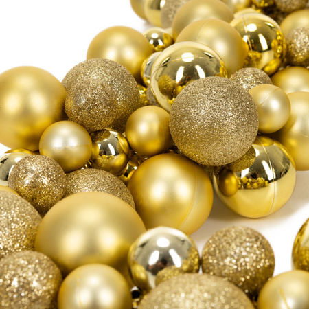 Girlanda świateczna z 130 szt. bombek, łańcuch choinkowy 160 cm, złote