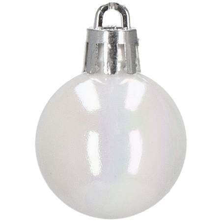 Bombki choinkowe 40 szt. ozdoby świąteczne różowe, białe