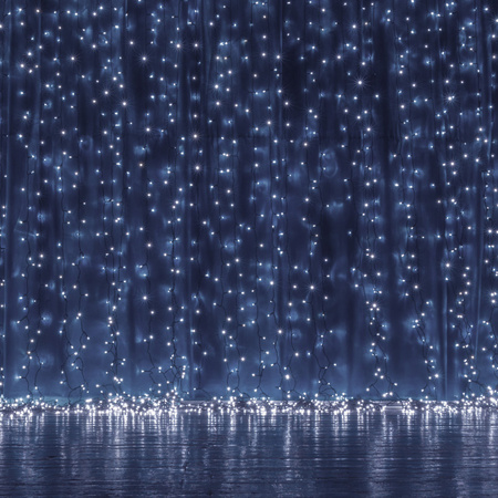 Kurtyna świetlna z pilotem 306 led girlanda, lampki wewnętrzno-zewnętrzne sople zimny biały