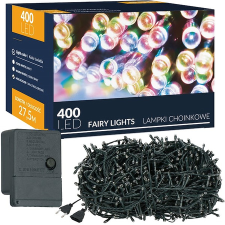Lampki choinkowe 400 led multikolor 27,5 m oświetlenie świąteczne