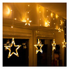 Kurtyna świetlna 92 led girlanda gwiazdki, lampki wewnętrzno-zewnętrzne sople ciepły biały