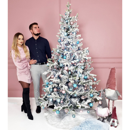 Choinka sztuczna premium 220 cm świerk ośnieżony drzewko bożonarodzeniowe