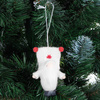 Skrzat 8cm ozdoba świąteczna, krasnal świąteczny, gnom kolorom biały