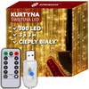 Kurtyna świetlna ciepły biały 300 Led lampki wewnętrzne z programatorem USB
