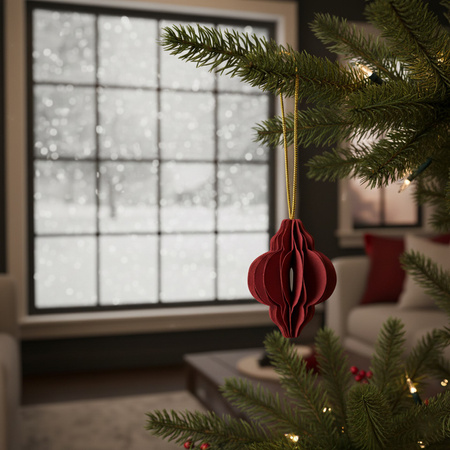 Bombki z papieru 6 szt. ozdoby choinkowe zawieszki świąteczne 4 cm rozkładane kolorowe