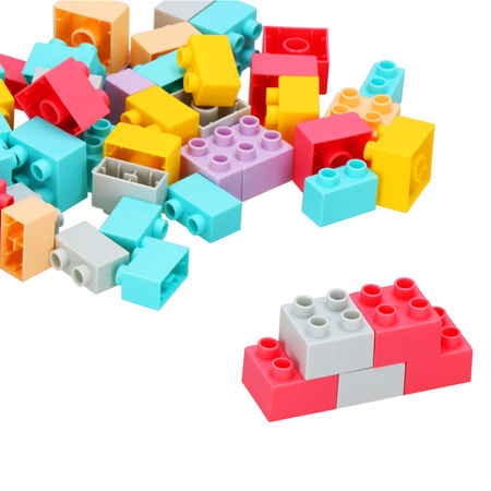 Klocki konstrukcyjne, miękkie dla dzieci 126 el. kreatywne, kolorowe