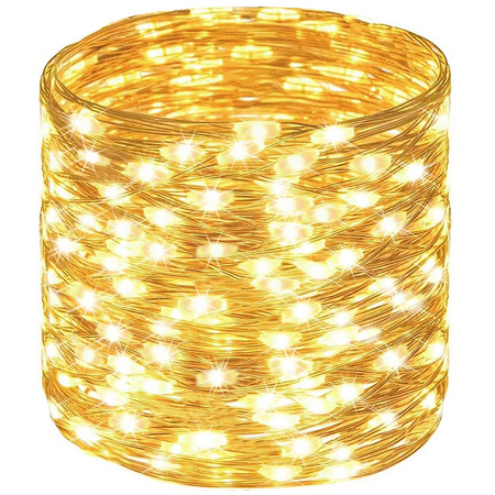 Lampki choinkowe druciki na szpuli 1000 LED biały ciepły wewnętrzno-zewnętrzne