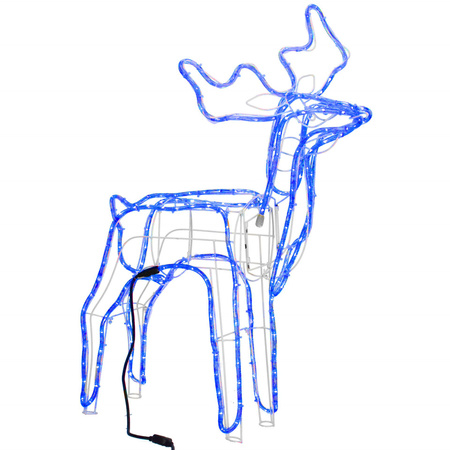 Renifer Led 90 cm świąteczny, świetlna dekoracja do ogrodu niebieski