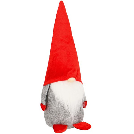 Skrzat 38cm ozdoba świąteczna, krasnal świąteczny, gnom czerwony, szary