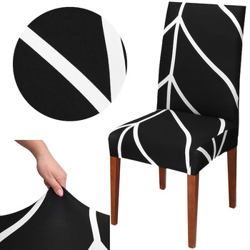 Pokrowiec na krzesło uniwersalny czarno-biały