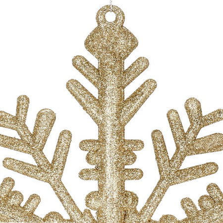 Zawieszka choinkowa śnieżynka 30 cm świąteczna ozdoba złoty brokat