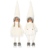 Para laleczek 56 cm ozdoba świąteczna, figurka świąteczna, gnom białe