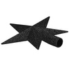 Szpic na choinkę, gwiazda nietłukąca 15 cm czubek brokatowy, czarny