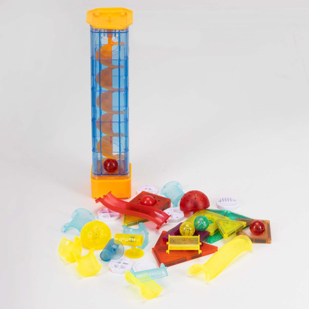 Klocki magnetyczne z kulkami LED i windą zestaw klocków konstrukcyjnych 134 szt. kolorowe