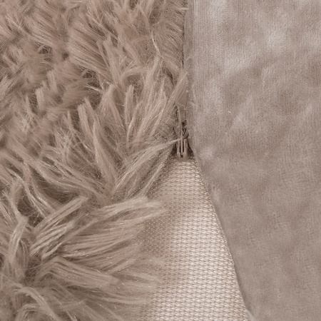 Poszewka dekoracyjna na poduszkę, włochacz 40x40cm brązowy