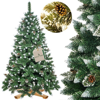 Choinka sztuczna 240 cm Premium Royal Trees sosna diamentowa ośnieżona z szyszkami