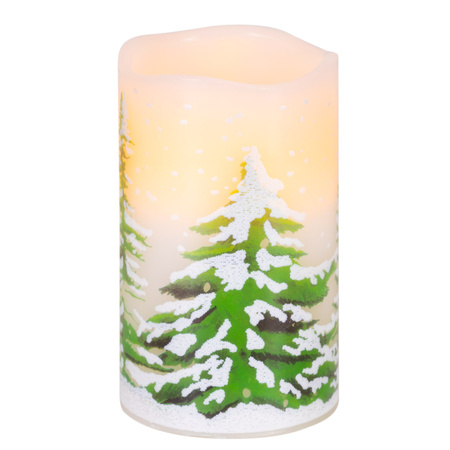 Świeca LED na baterie do stroików, dekoracyjna zestaw 3 szt. świąteczny wzór