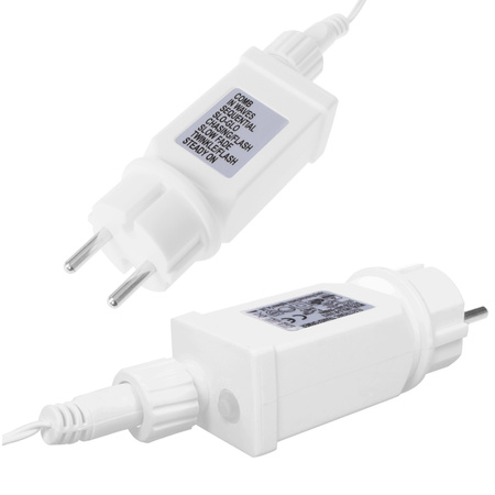 Kurtyna świetlna 1000 led girlanda 45 m lampki wewnętrzno-zewnętrzne sople ciepły biały z zimnym białym flash