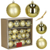 Bombki choinkowe, zestaw 36 szt. dekoracji do stroika, nietłukące złote