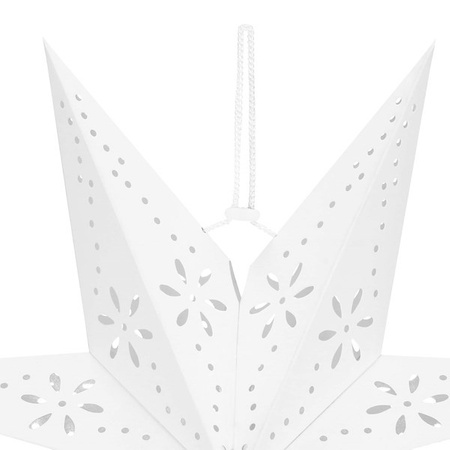 Gwiazda świąteczna papierowa biała i lampki choinkowe 10 led zimny biały