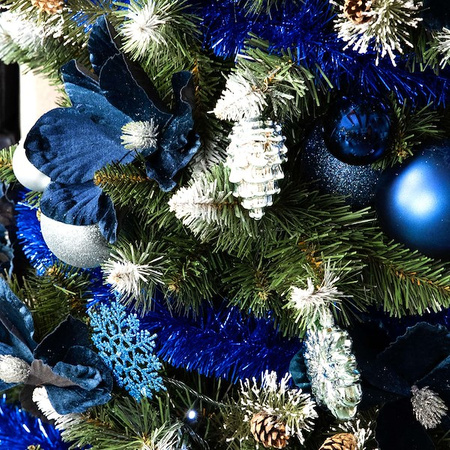 Bombki choinkowe 4 szt. ozdoby świąteczne zawieszki 12 cm granatowe