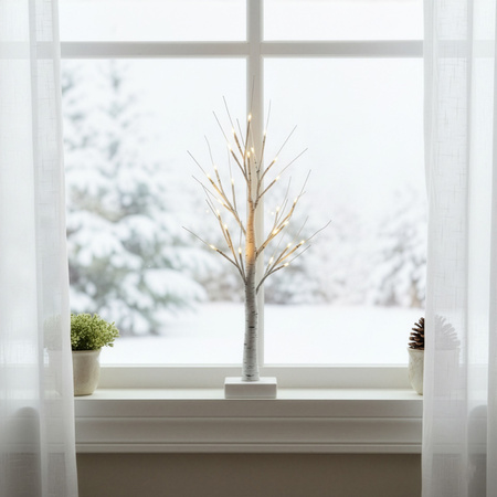 Drzewko świecące brzoza 60 cm 25 Led świąteczna dekoracja ozdoba świetlna