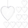 Bombki akrylowe 6cm serce plastikowe decoupage zestaw 10 szt.