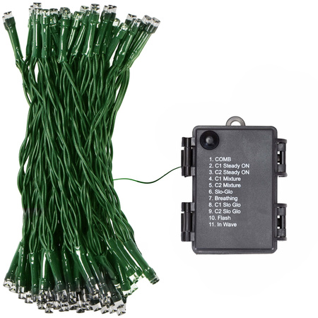 Lampki choinkowe 50 Led na baterie multikolor IP 44 z programatorem