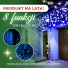 Kurtyna świetlna 500 led girlanda, lampki wewnętrzno-zewnętrzne sople niebieski
