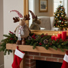 Świąteczny renifer 73 cm ozdoba pod choinkę figurka dekoracja bożonarodzeniowa