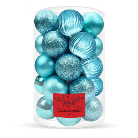 Bombki choinkowe 30 szt. niebieski zestaw choinkowy