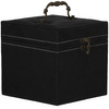 Kuferek, szkatułka na biżuterię 12x12x12 cm czarny z przegródkami welurowy