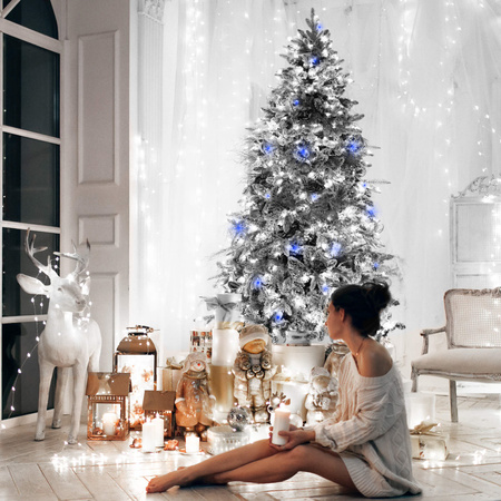 Lampki choinkowe 500 led biały zimny + niebieski flash 31,5 oświetlenie świąteczne IP44