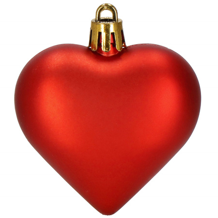Bombki choinkowe 7 cm dekoracje świąteczne 8 szt. nietłukące serca, czerwone