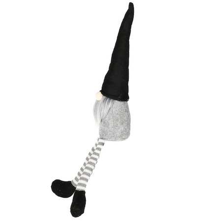 Para skrzatów 50cm ozdoba świąteczna, krasnal świąteczny, gnom siedzący czarno-szary