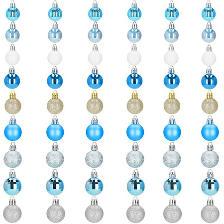Bombki choinkowe 54 szt. ozdoby świąteczne zestaw 3cm niebieskie