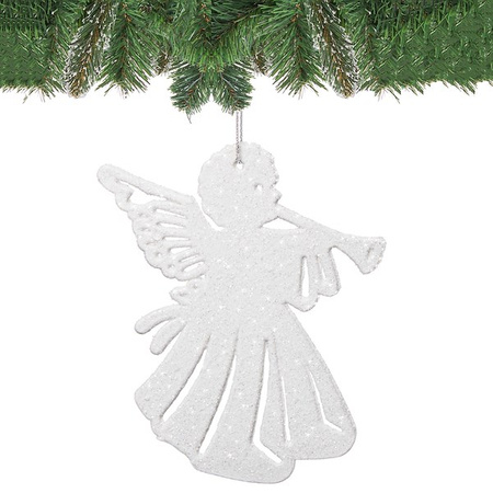 Zawieszki choinkowe białe aniołki na choinkę 11cm 6 szt.