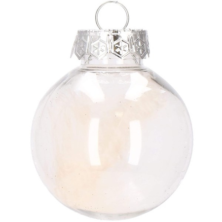 Bombki choinkowe przeźroczyste 30 szt. złoty, srebrny 6cm zestaw choinkowy