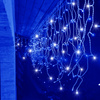 Kurtyna świetlna 300 led girlanda, lampki wewnętrzno-zewnętrzne 14,5 m sople niebieski z zimnym białym flash