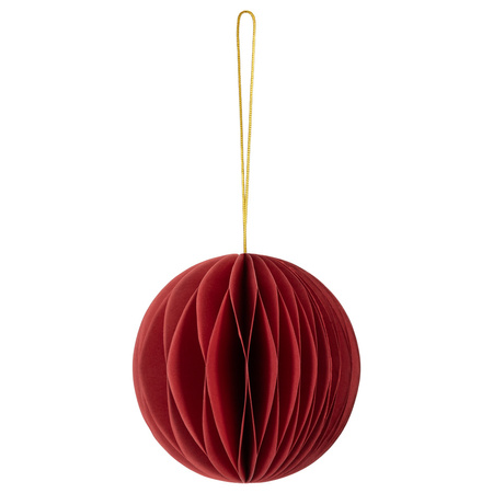 Bombki z papieru 6 szt. ozdoby choinkowe zawieszki świąteczne 8 cm rozkładane, czerwone