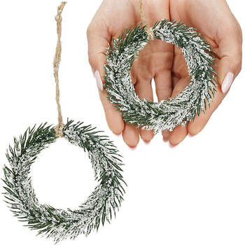 Zawieszka na choinkę zielony mini wianek ozdoba świąteczna 10 cm