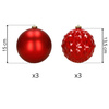 Bombki choinkowe, nietłukące 6 szt. dekoracje świąteczne 15 cm czerwone