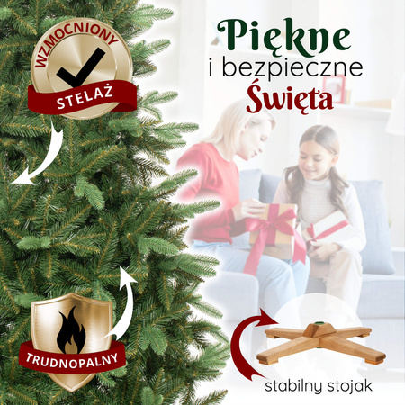 Choinka sztuczna Premium Royal Trees 180 cm świerk syberyjski z stojakiem, drzewko PE