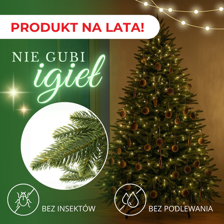 Choinka sztuczna premium 220 cm świerk kaukaski PE jak żywy