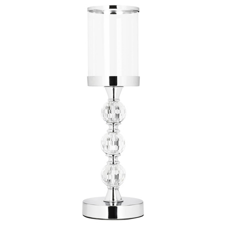 Świeczniki metalowe, dekoracyjne zestaw 3 szt. lampiony na nóżce, srebrne