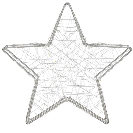 Dekoracja świąteczna 30 LED gwiazda metalowa 60 cm oświetlenie witraż