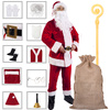 Strój św. Mikołaja 12 elementów, kostium welurowy przebranie czerwony