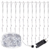 Kurtyna świetlna 400 led girlanda, lampki wewnętrzno-zewnętrzne sople zimny biały